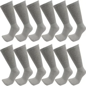 12 Pairs Men's Diabetic Socks Cotton - Physicians Approved