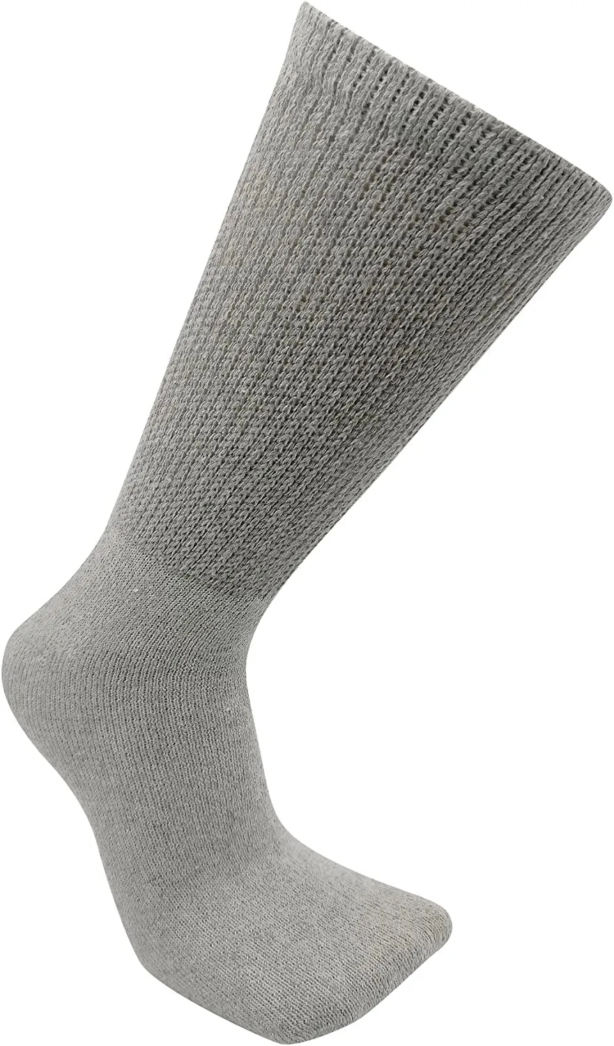 12 Pairs Men's Diabetic Socks Cotton - Physicians Approved