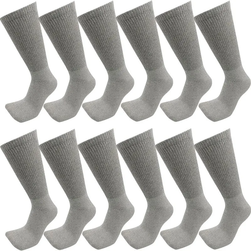 12 Pairs Men's Diabetic Socks Cotton - Physicians Approved