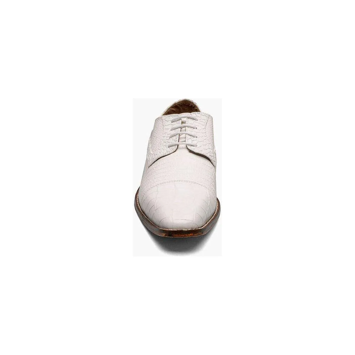 25630-100 Stacy Adams Tedesco Cap Toe Oxford Lizard Leather Dress Shoes White