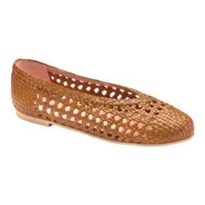 48828 - Tan Soft Leather Flats for Teen/Women by Pretty Ballerinas