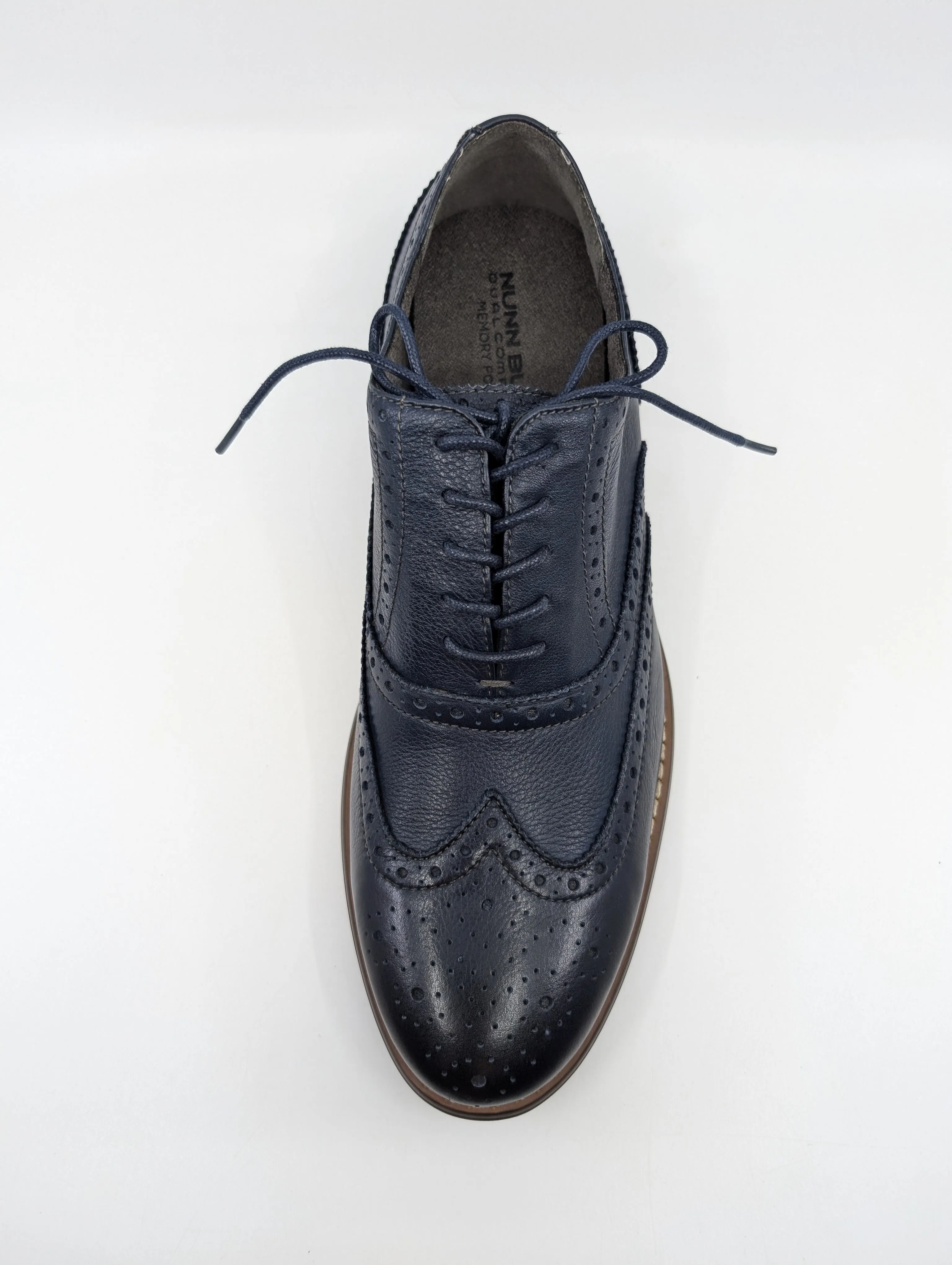 84637  Nunn Bush Mens Blue Leather Wingtip