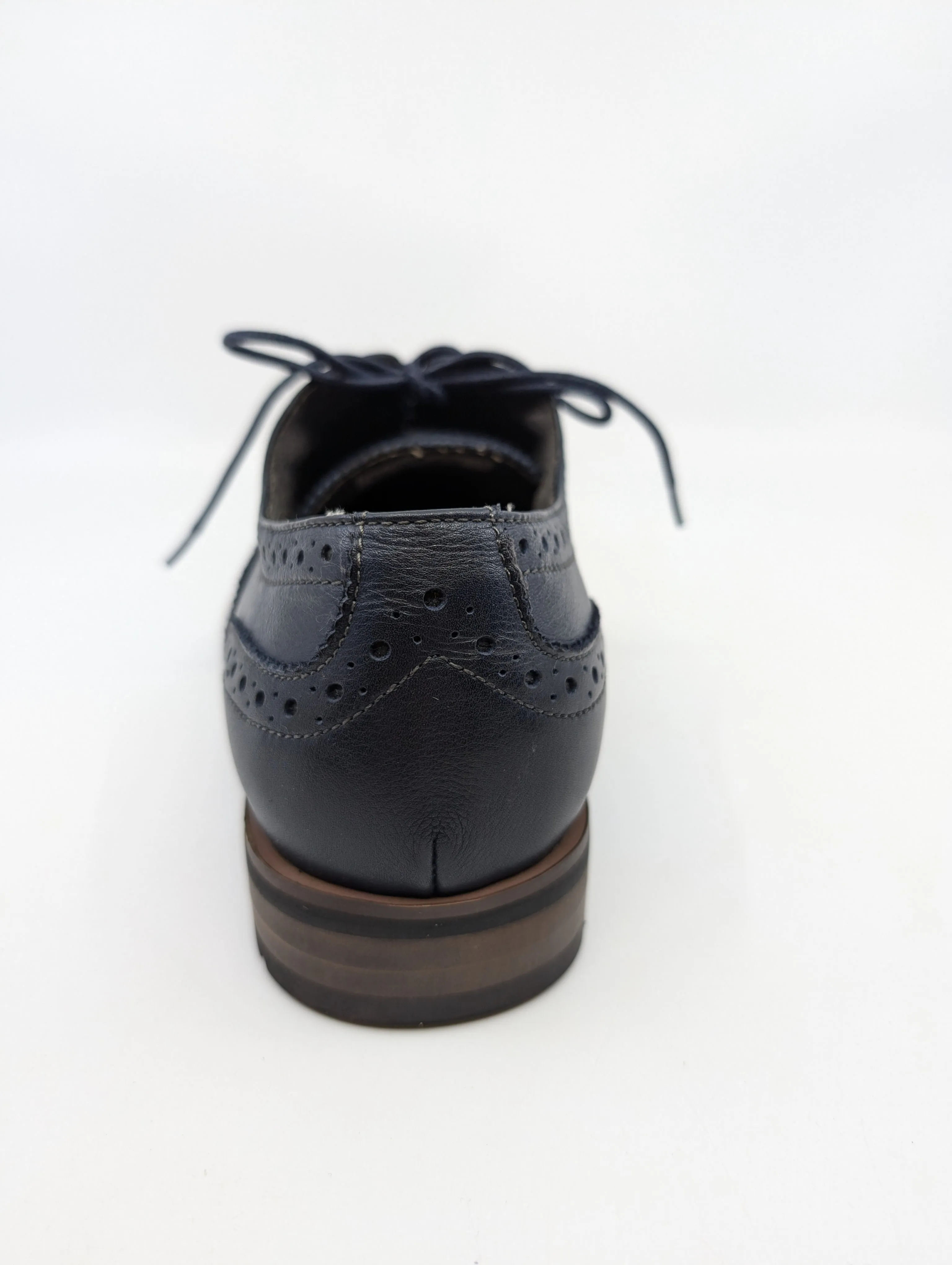 84637  Nunn Bush Mens Blue Leather Wingtip