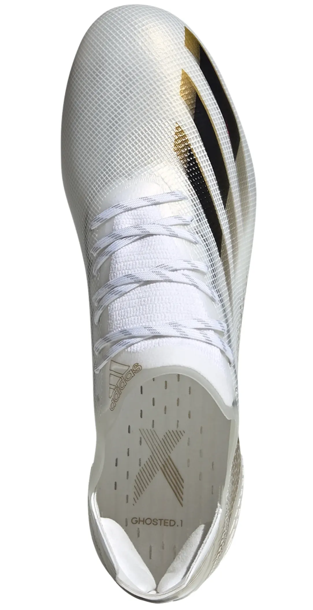 adidas X Ghosted.1 FG - White-MetallicGold-Black