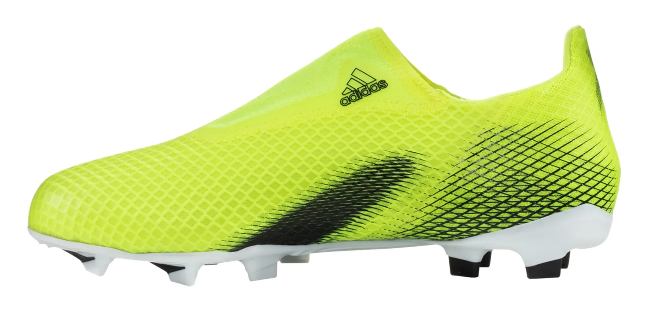 adidas X Ghosted.3 Laceless FG Junior Firm Ground Soccer Cleat - Solar Yellow/Core Black/Team Royal Blue