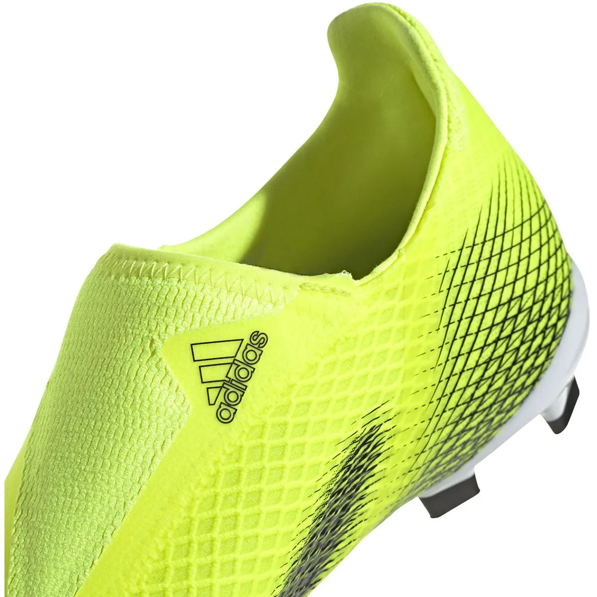 adidas X Ghosted.3 Laceless FG Junior Firm Ground Soccer Cleat - Solar Yellow/Core Black/Team Royal Blue