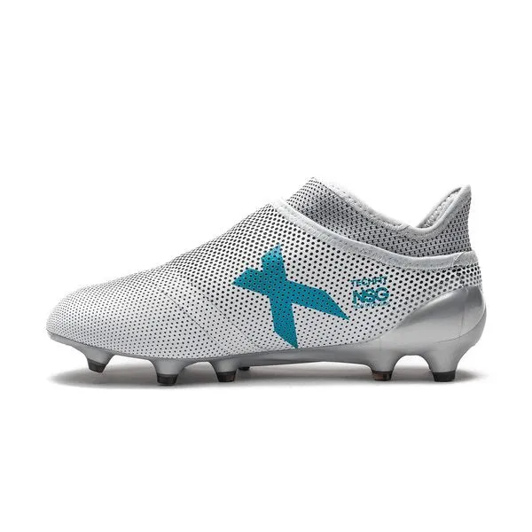 Adidas Youth X 17  FG Soccer Cleat - White/Energy Blue