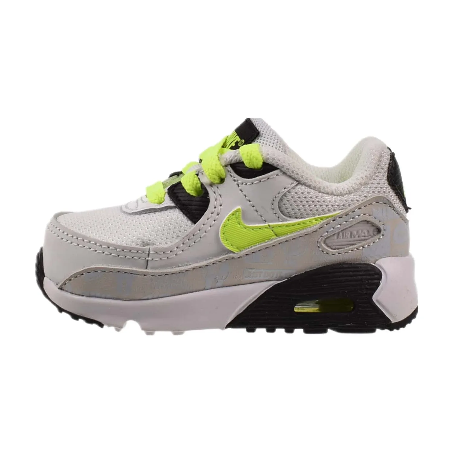 Air Max 90 (TD) Toddler Shoes "Reflective Logo" White-Volt