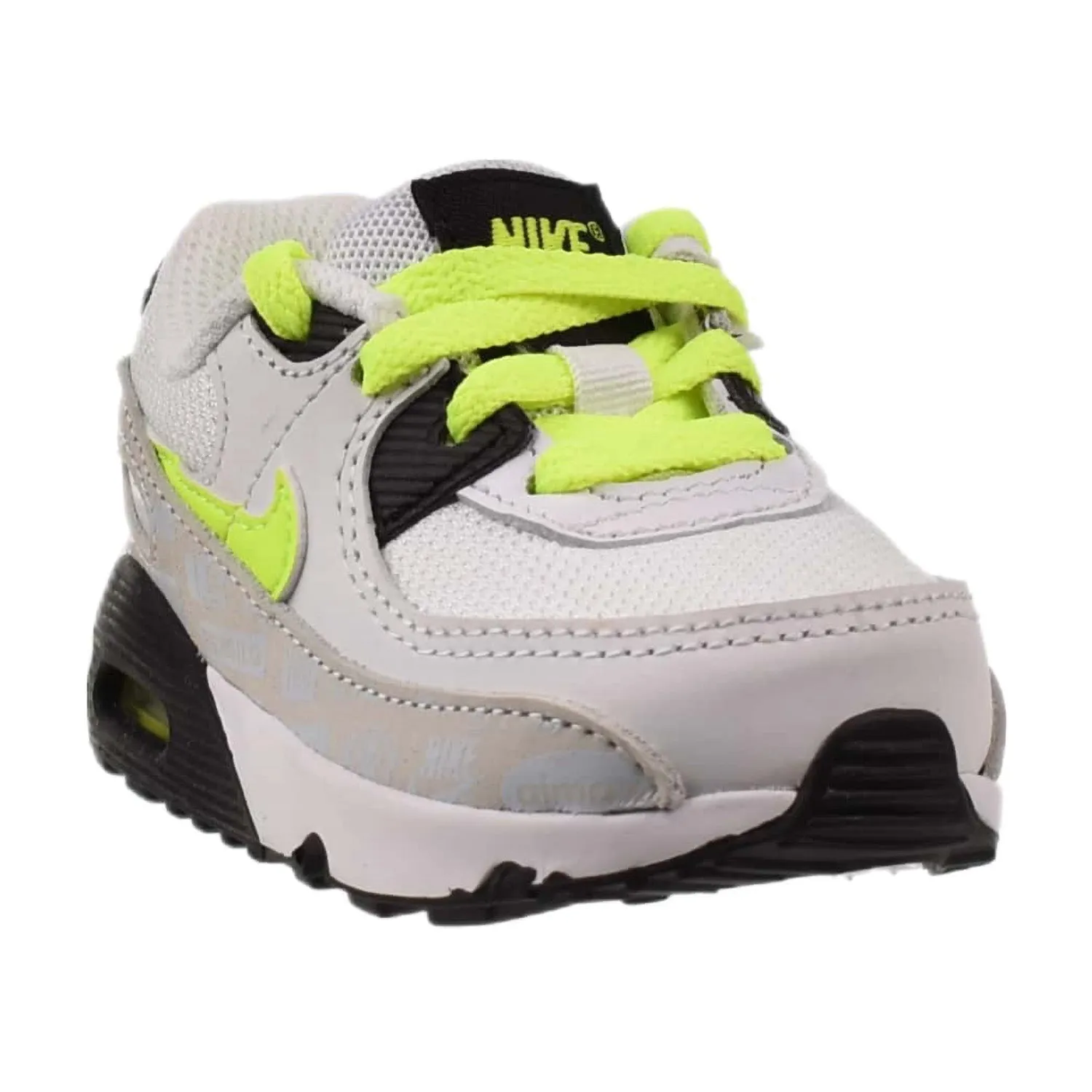 Air Max 90 (TD) Toddler Shoes "Reflective Logo" White-Volt