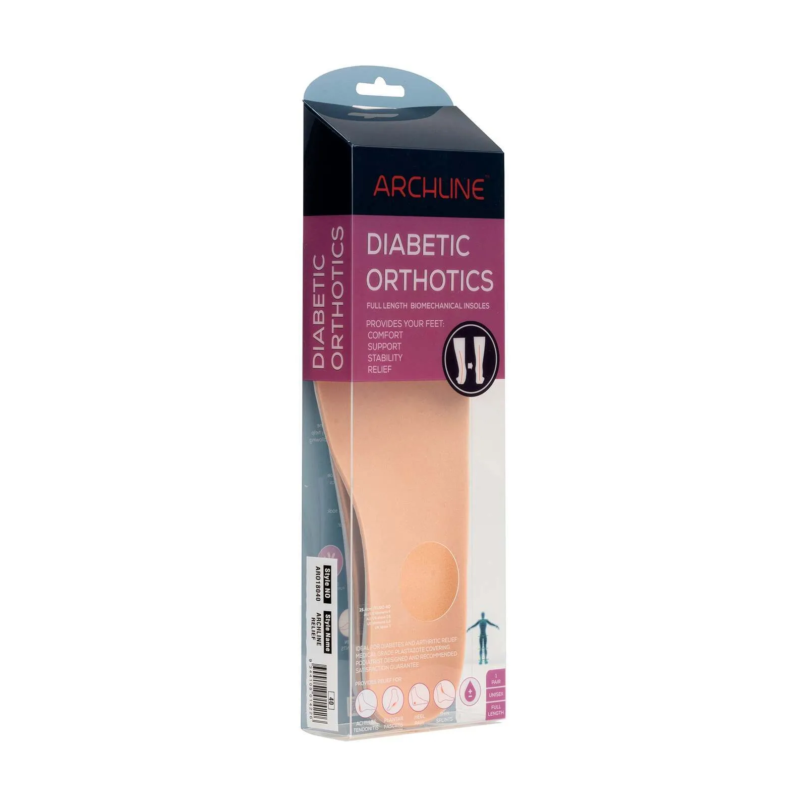 ARCHLINE Insoles Orthotics Full Length Arch Support Diabetics Plantar Fasciitis  - EUR 42