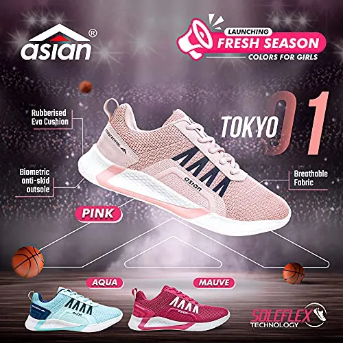 ASIAN Women's Tokyo-01 Pink Mesh First Walker Shoe - 6