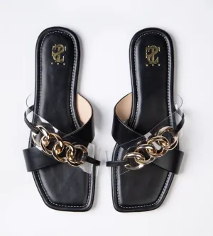 Bella Cross Chained Sliders