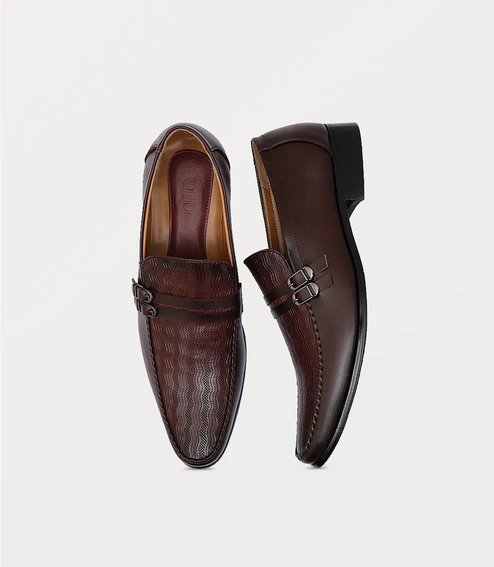 BM5064-BURGUNDY-Men Slip On