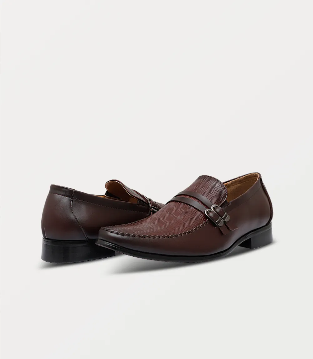 BM5064-BURGUNDY-Men Slip On