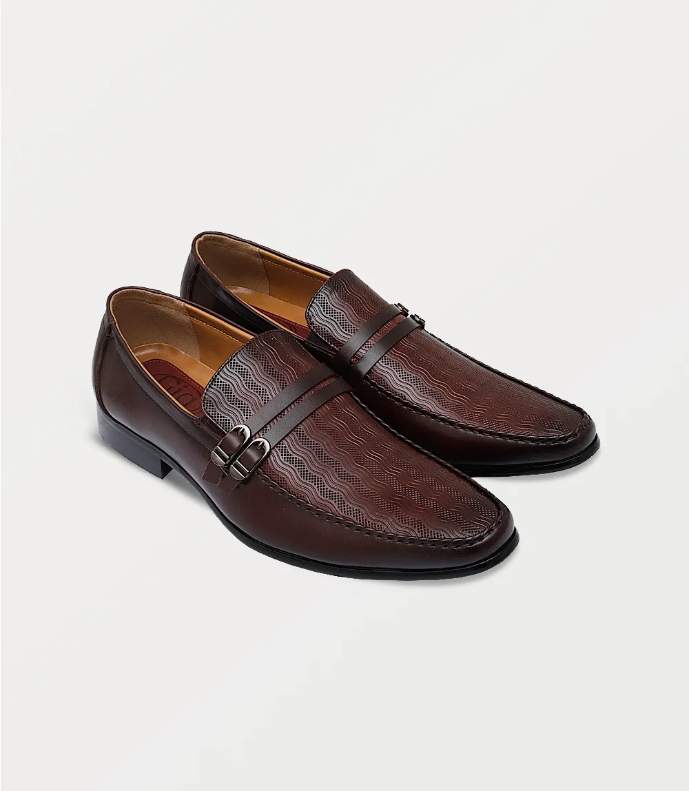 BM5064-BURGUNDY-Men Slip On
