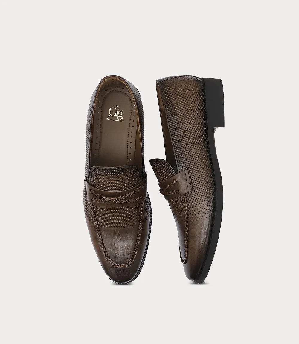 BM6777-BROWN-Men Formal Slip On