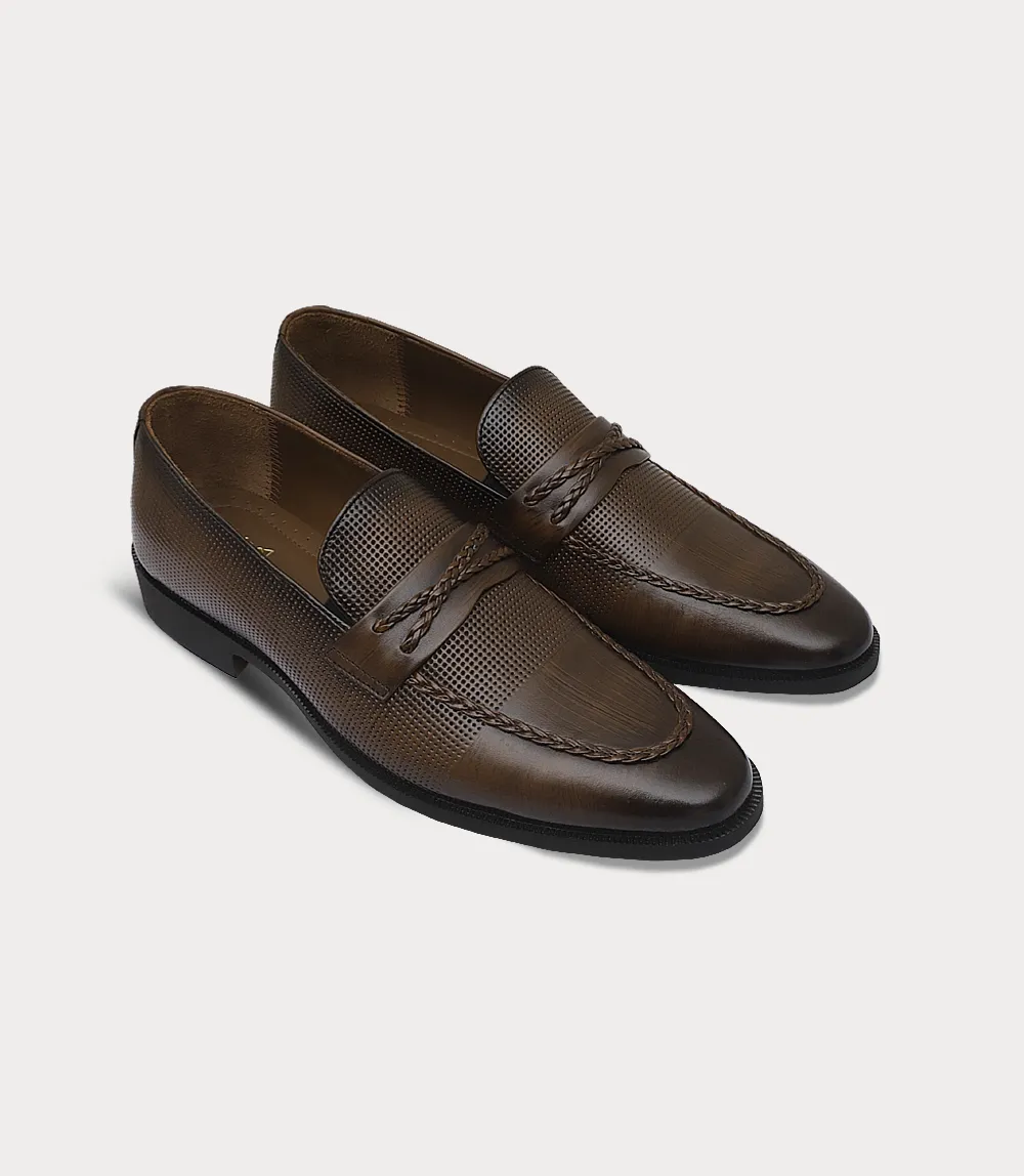 BM6777-BROWN-Men Formal Slip On