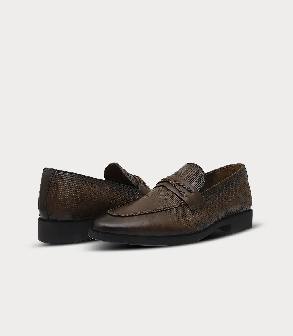 BM6777-BROWN-Men Formal Slip On