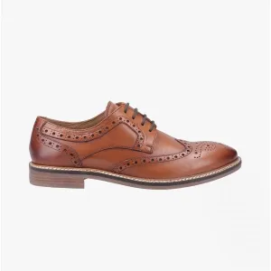 BRYSON Mens Leather Oxford Shoes Brown