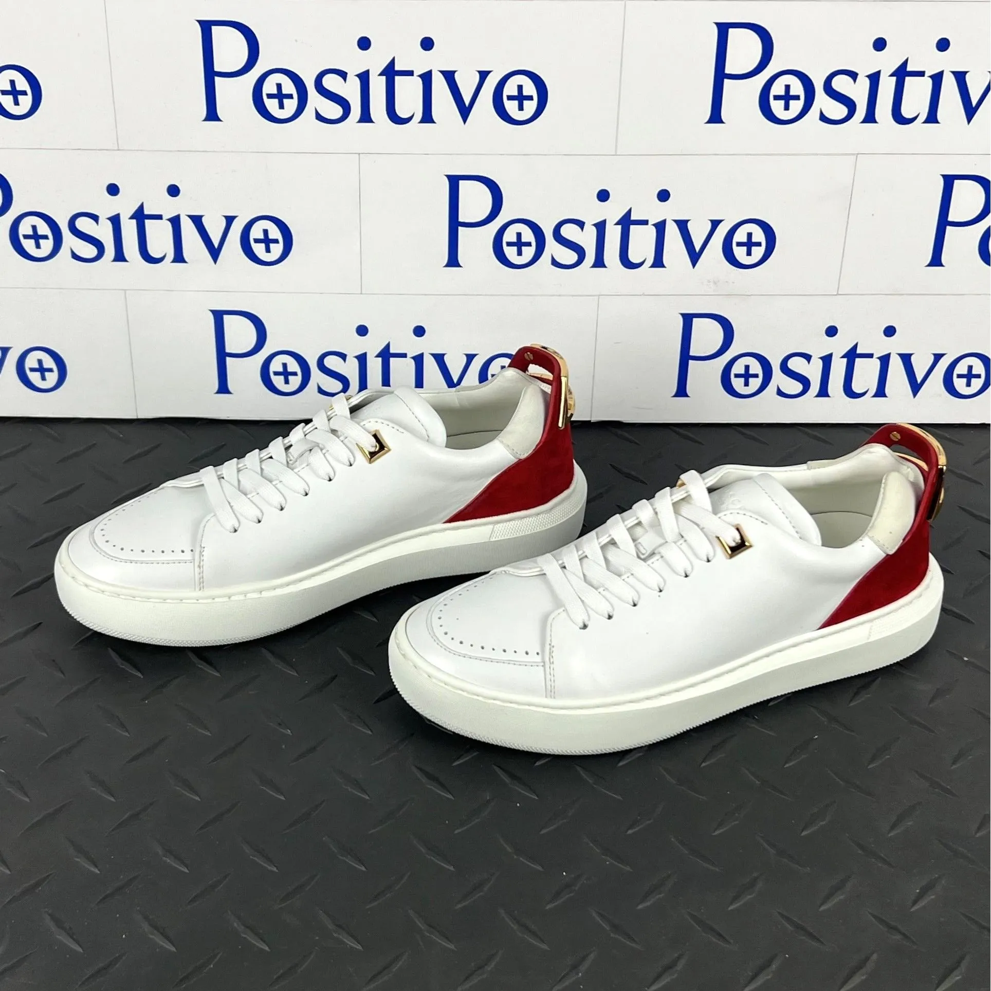 Buscemi Women's Uno Sport White/Ramino Leather Sneakers