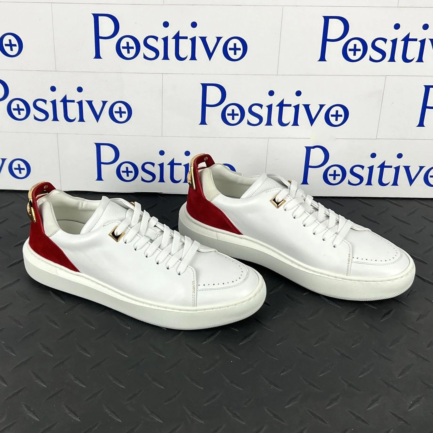 Buscemi Women's Uno Sport White/Ramino Leather Sneakers