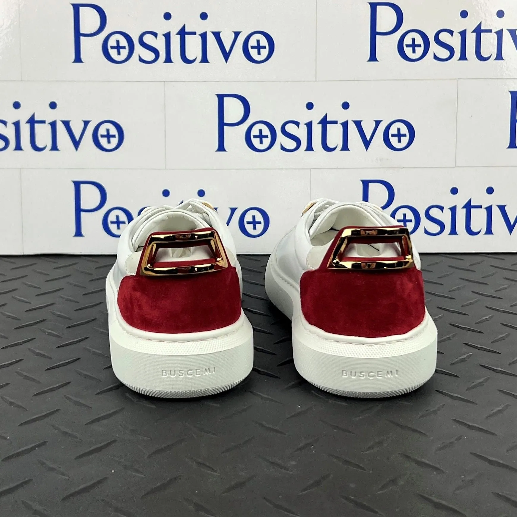 Buscemi Women's Uno Sport White/Ramino Leather Sneakers