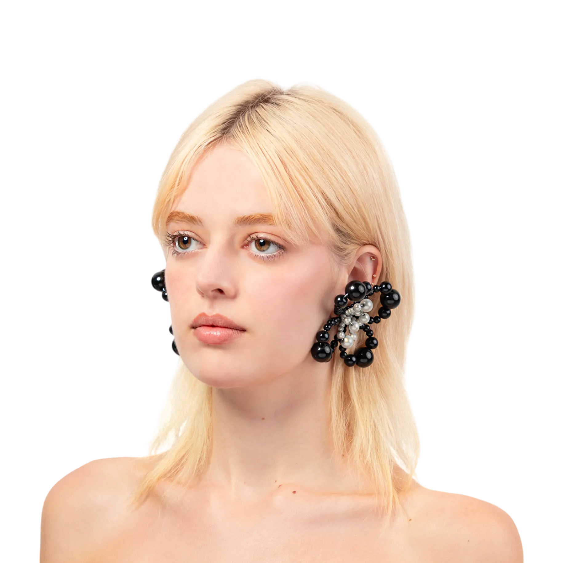 Candy Earrings — Black / Reflective Grey