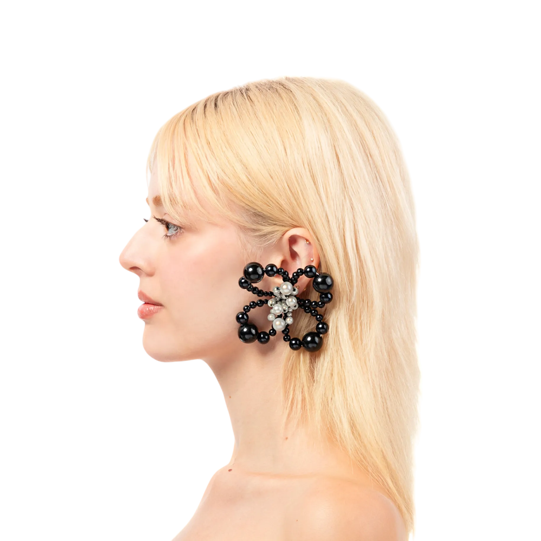 Candy Earrings — Black / Reflective Grey
