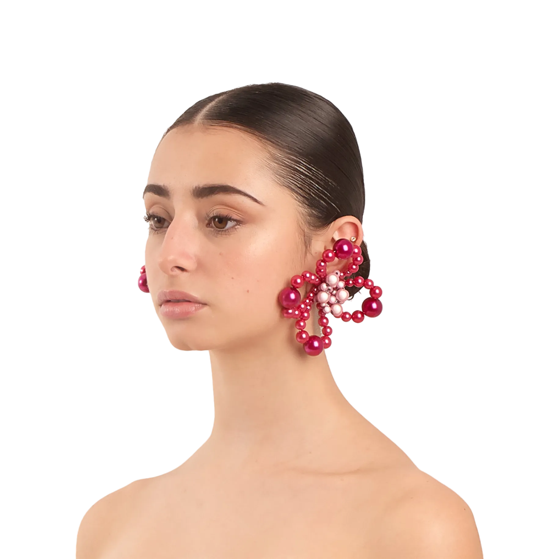 Candy Earrings — Burgundy / Reflective Pink