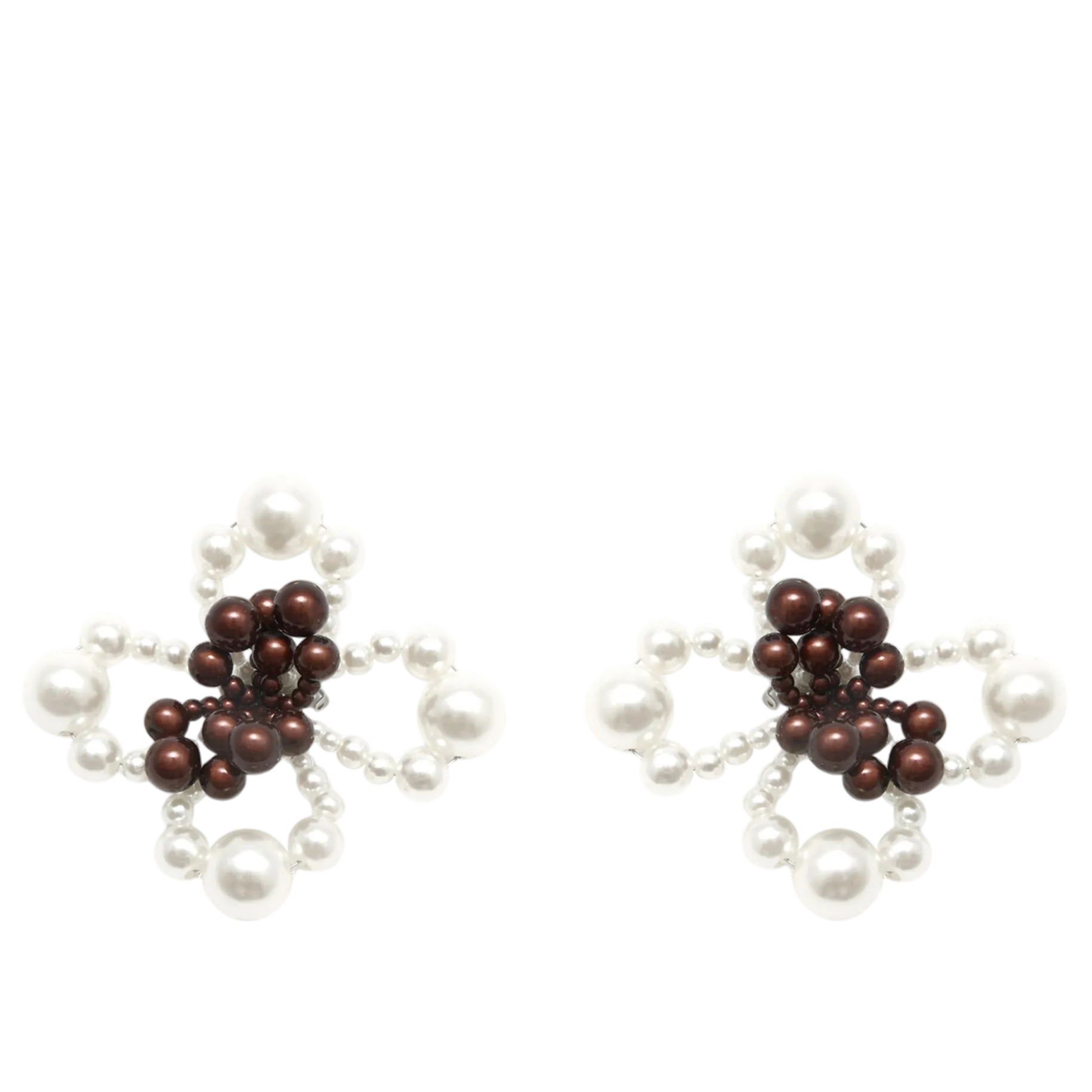 Candy Earrings — Pearl / Reflective Brown