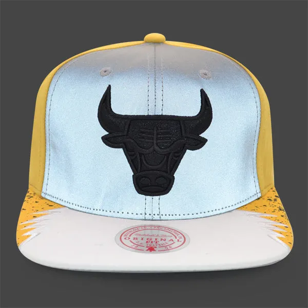 Chicago Bulls Exclusive Mitchell & Ness AIR JORDAN DAY 5 Snapback Hat - Reflective Gray/Black/Yellow