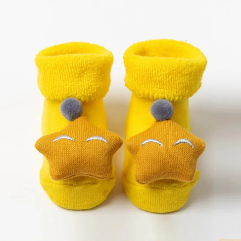 Children's Christmas Cartoon Toddler Soft Non-Slip Socks, Snug Fit Cotton Baby Unisex Socks