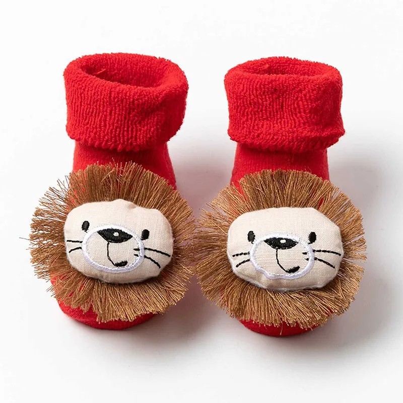 Children's Christmas Cartoon Toddler Soft Non-Slip Socks, Snug Fit Cotton Baby Unisex Socks