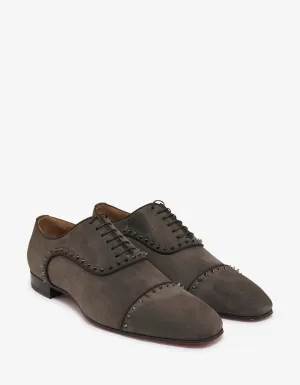 Eton Castor Grey Suede Leather Oxford Shoes