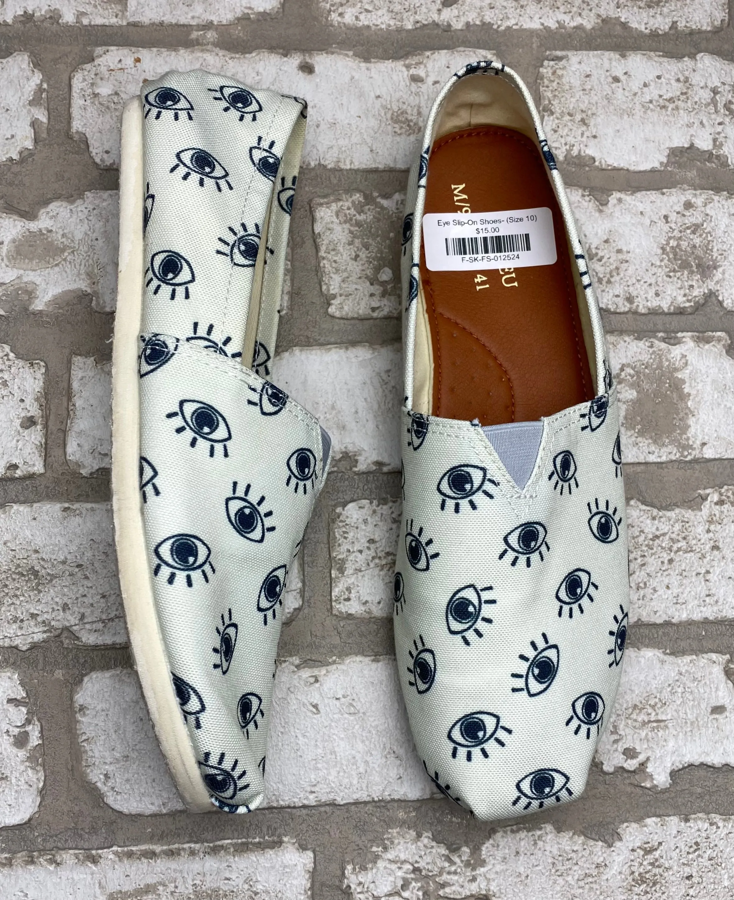 Eye Slip-On Shoes- (Size 10)
