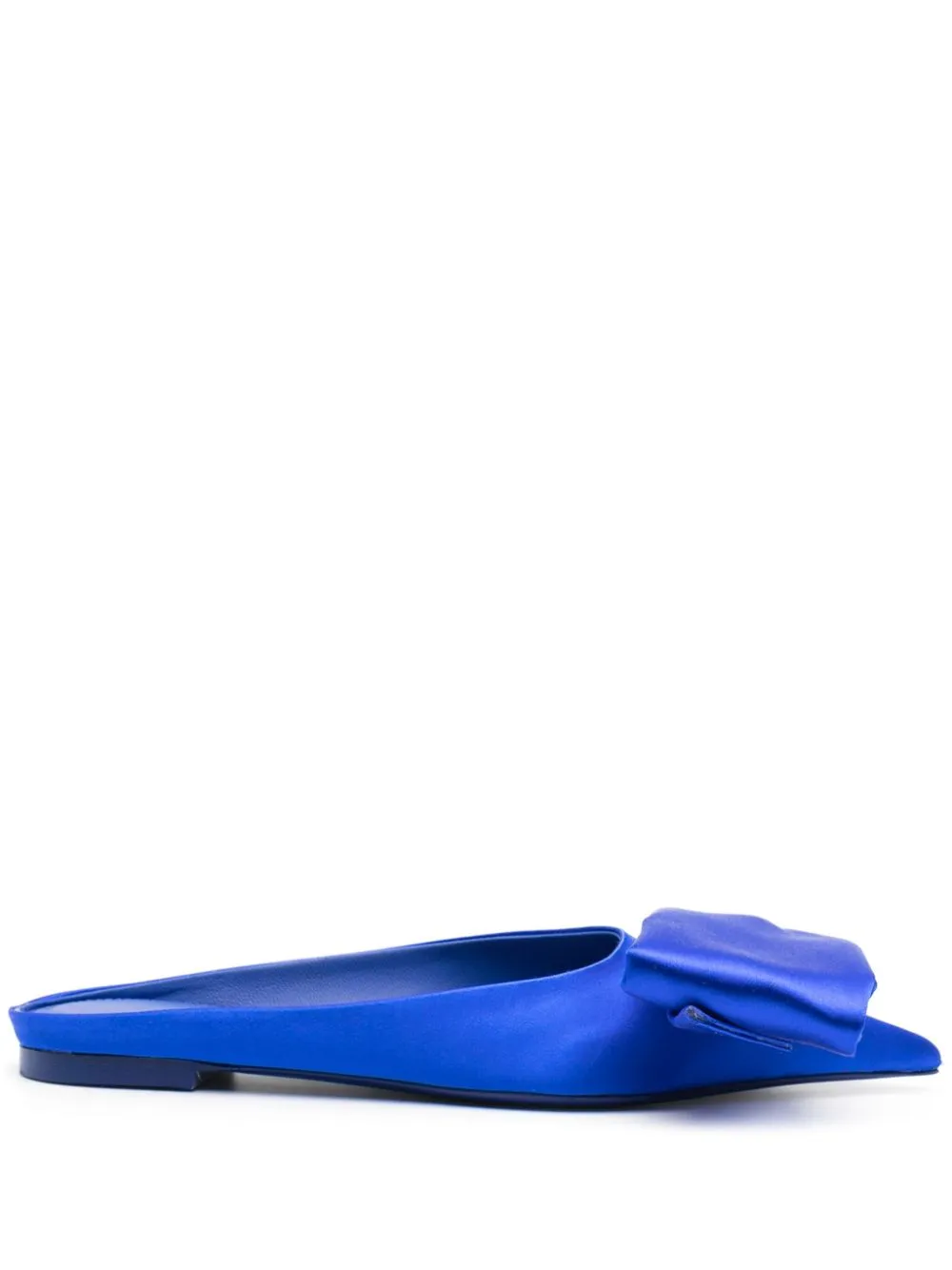 Ferragamo Oversized Bow Pointed Toe Leather Slippers for Women