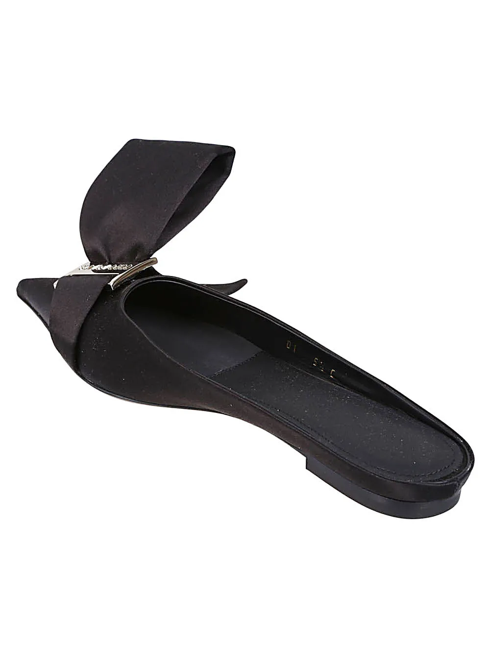 Ferragamo Oversized Bow Pointed Toe Leather Slippers for Women