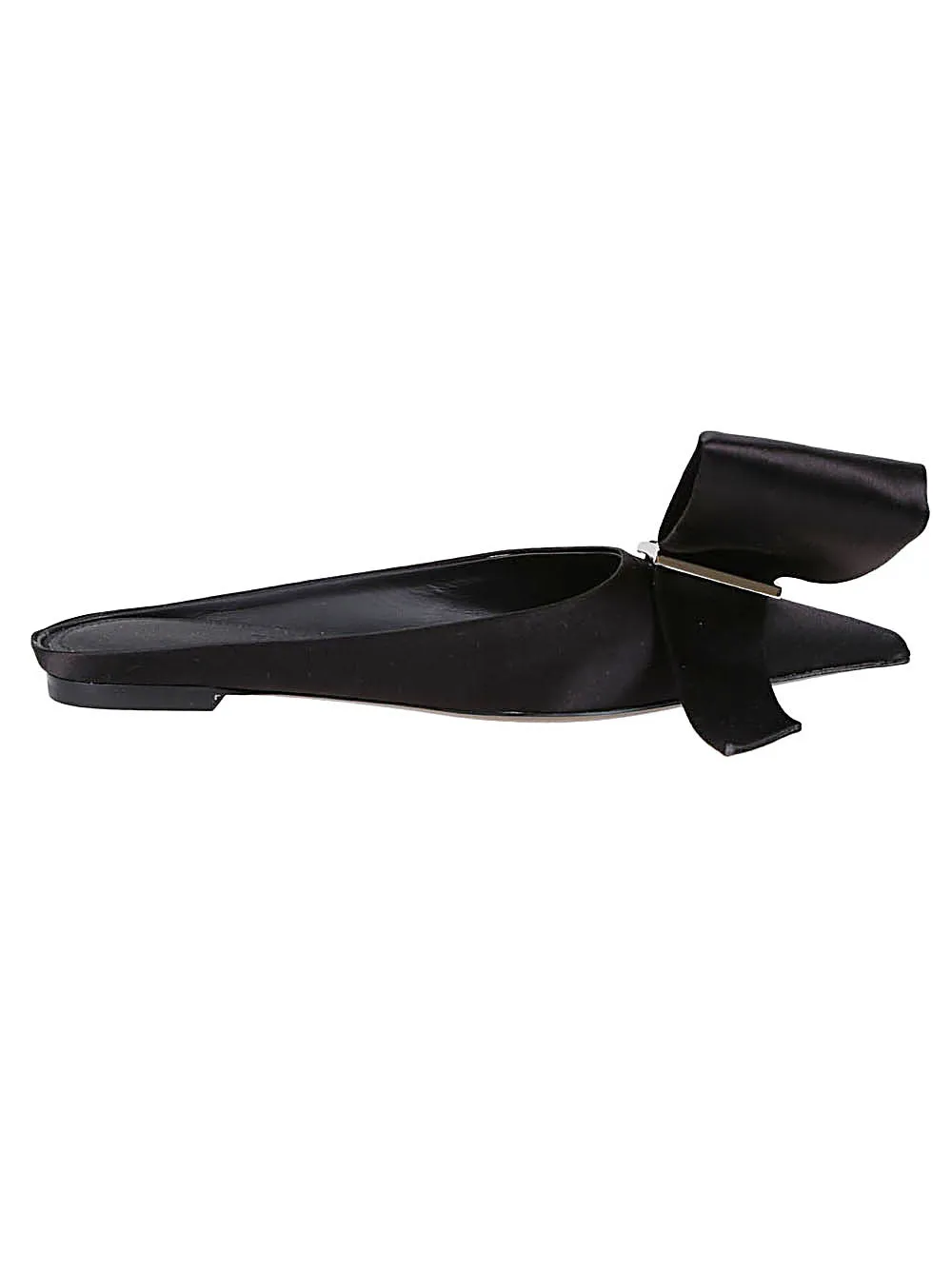 Ferragamo Oversized Bow Pointed Toe Leather Slippers for Women