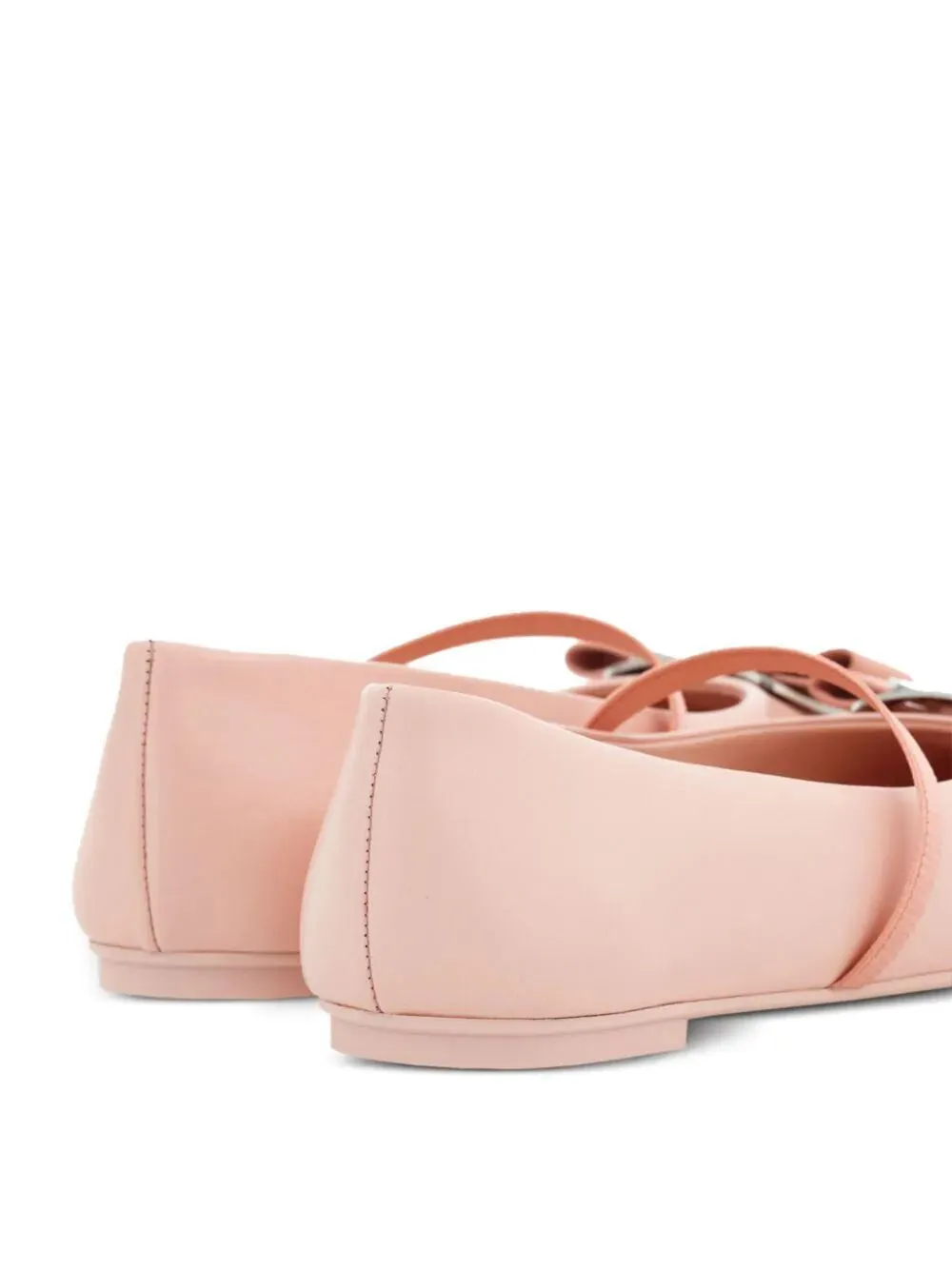 Ferragamo Zina Mini Ballet Flats with Geometric Plate