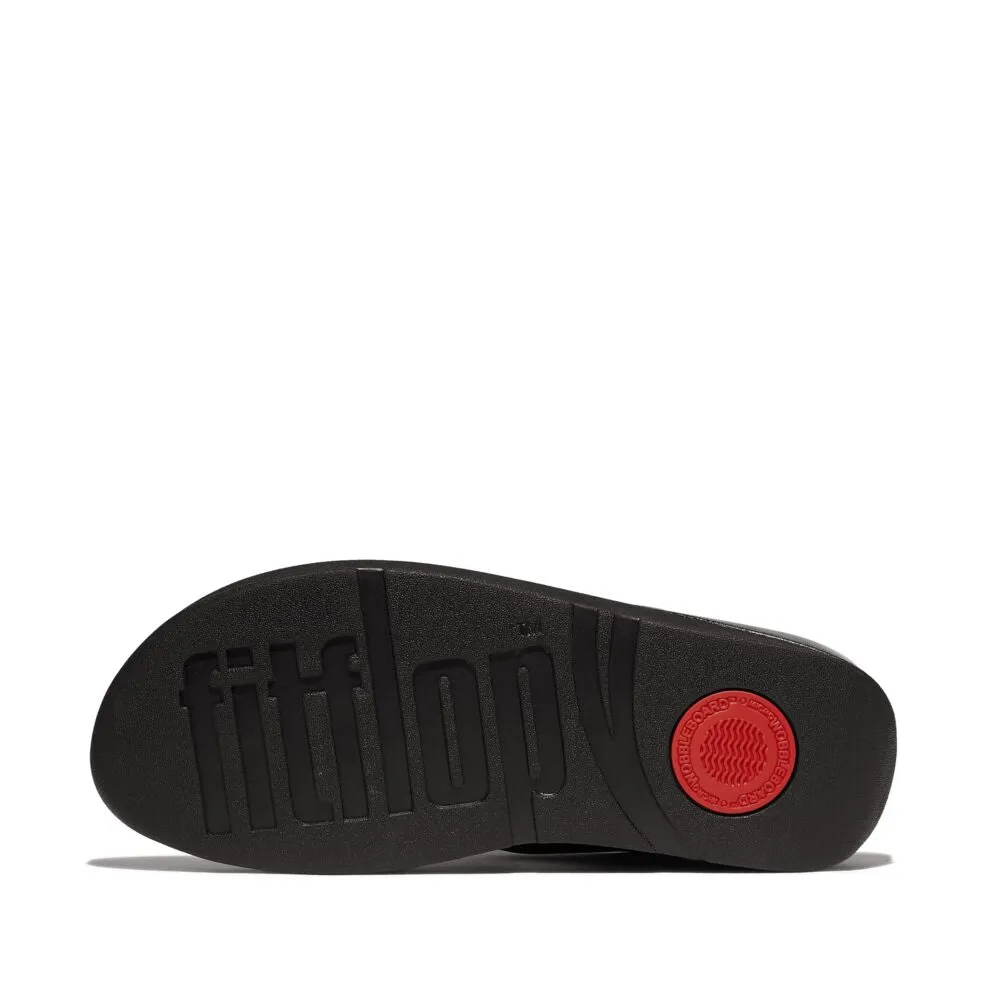 FitFlop Fino Crystal Mix T-Strap Sandals - All Black