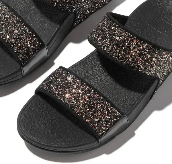 FitFlop Lulu Multi Tonal Glitter Slide Sandals - Black Multi