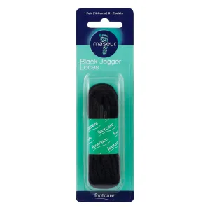 Footcare Black Jogger Laces 100cm