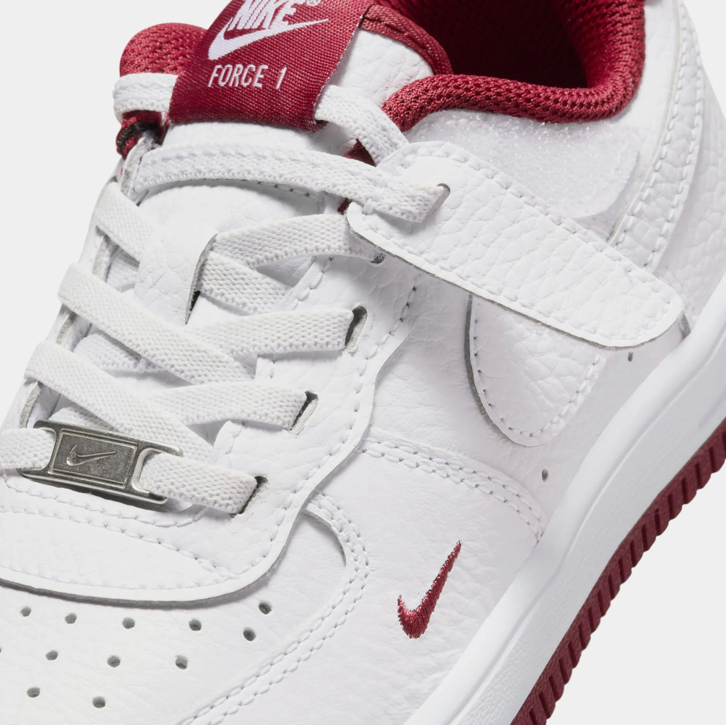 Force 1 Low LV8 EasyOn Preschool Lifestyle Shoes (White/Team Red/White)