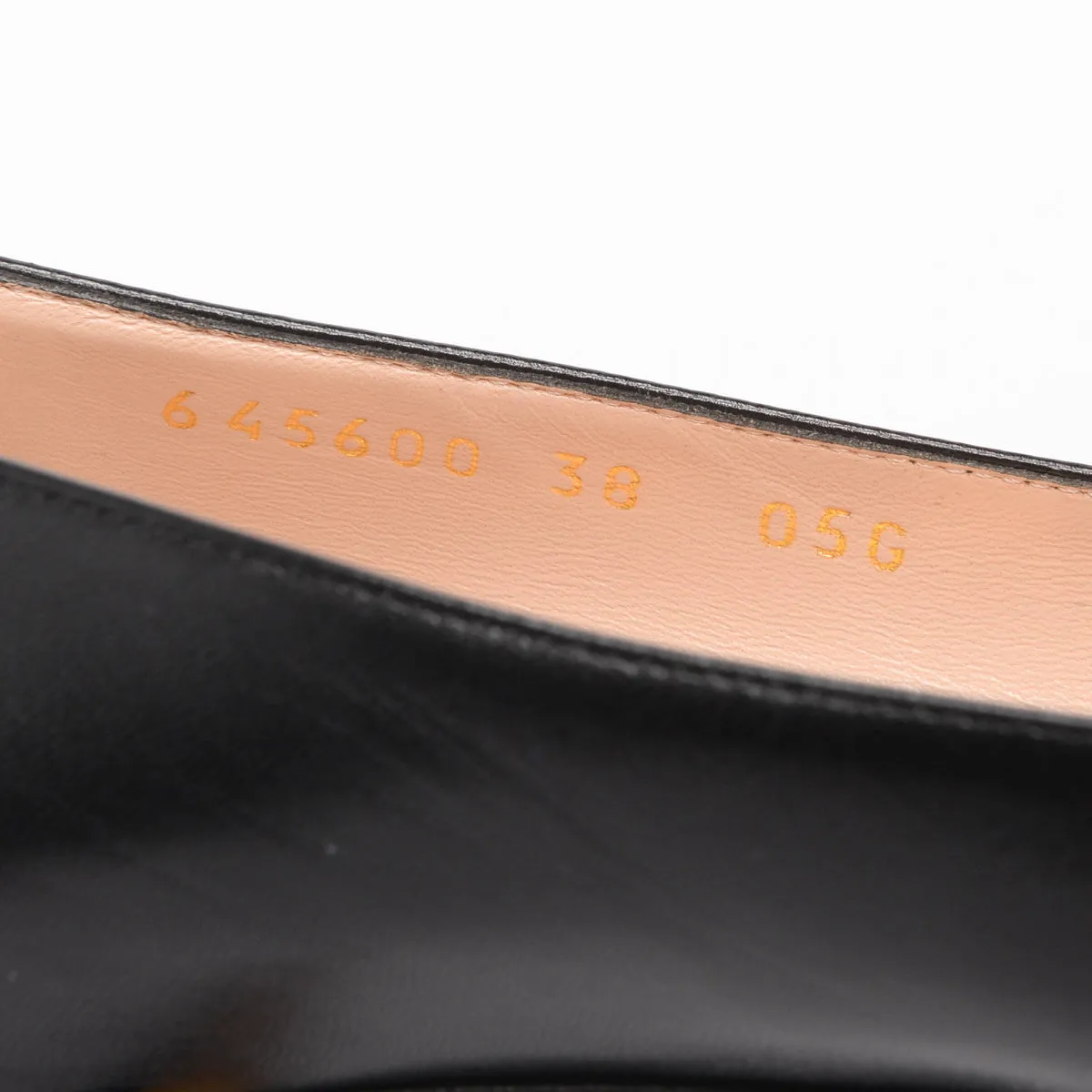Gucci Black Calfskin Horsebit Flats 38