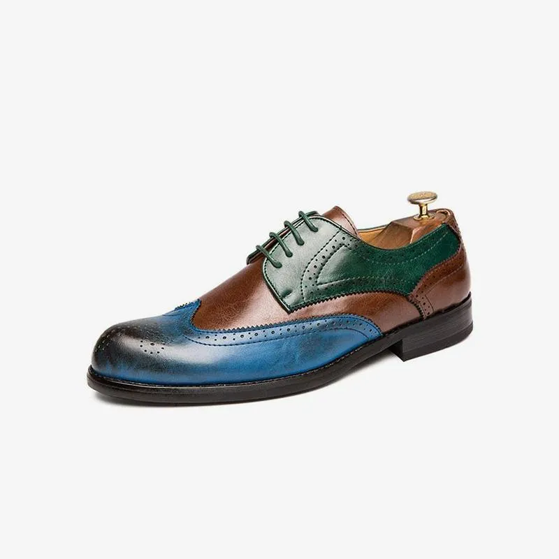 Handmade Multicolor Leather Oxford Dress Shoes