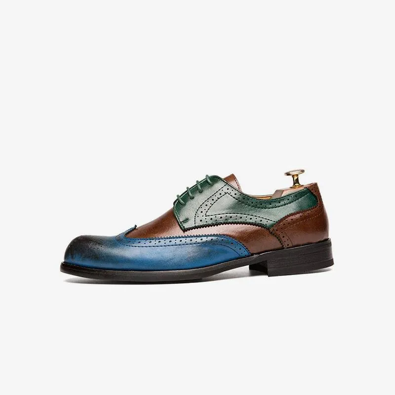Handmade Multicolor Leather Oxford Dress Shoes