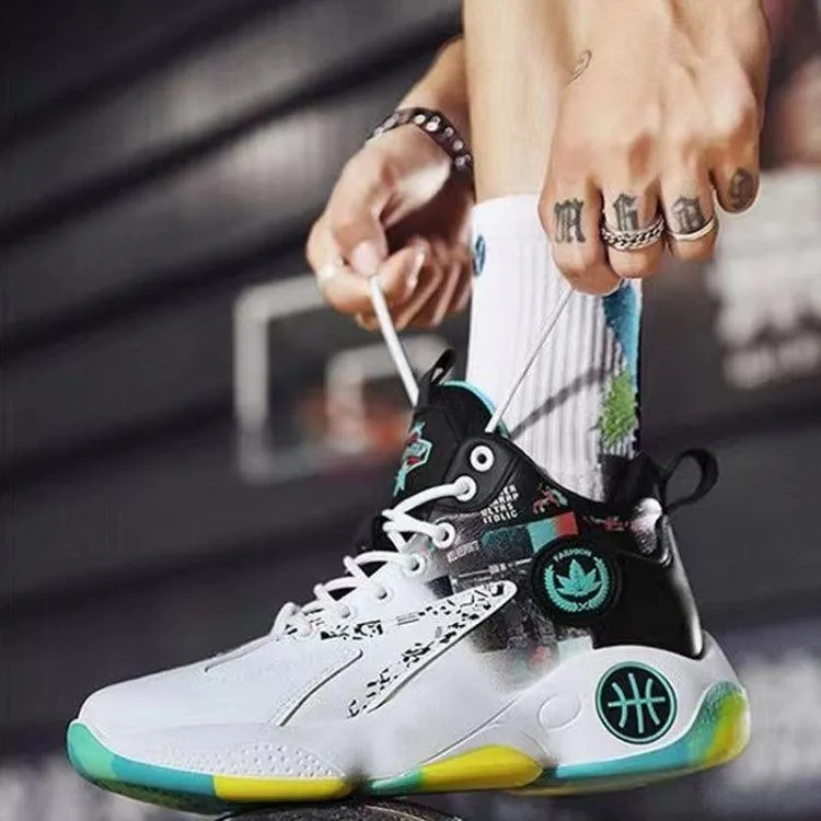 High-Performance Men’s Basketball Sneakers with Thick Non-Slip Soles and Breathable Design