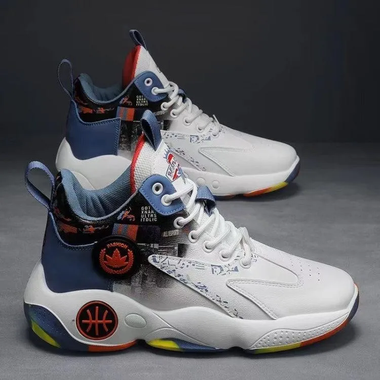 High-Performance Men’s Basketball Sneakers with Thick Non-Slip Soles and Breathable Design
