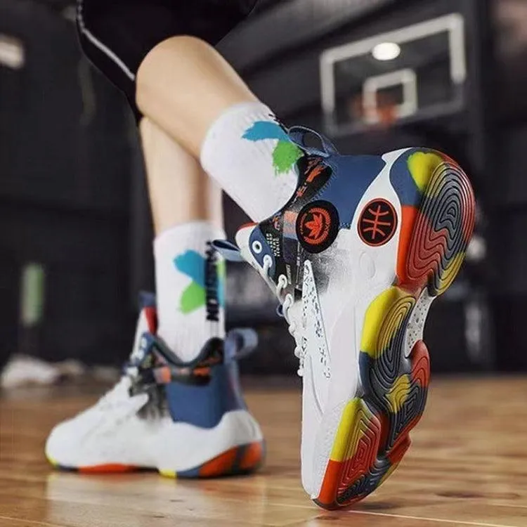 High-Performance Men’s Basketball Sneakers with Thick Non-Slip Soles and Breathable Design