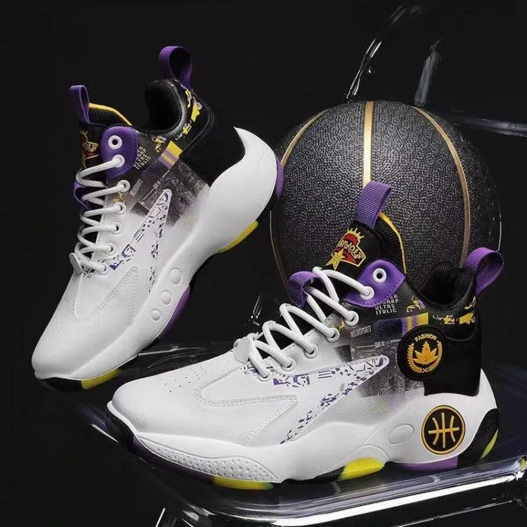 High-Performance Men’s Basketball Sneakers with Thick Non-Slip Soles and Breathable Design